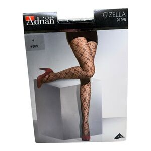 Adrian Ilash Gizella Textured Design Tights 20 Denier Size 4 Black